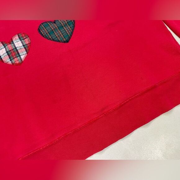 VINTAGE Heart Logo Sweatshirt Women Small Red Distressed 90s - Picture 5 of 15